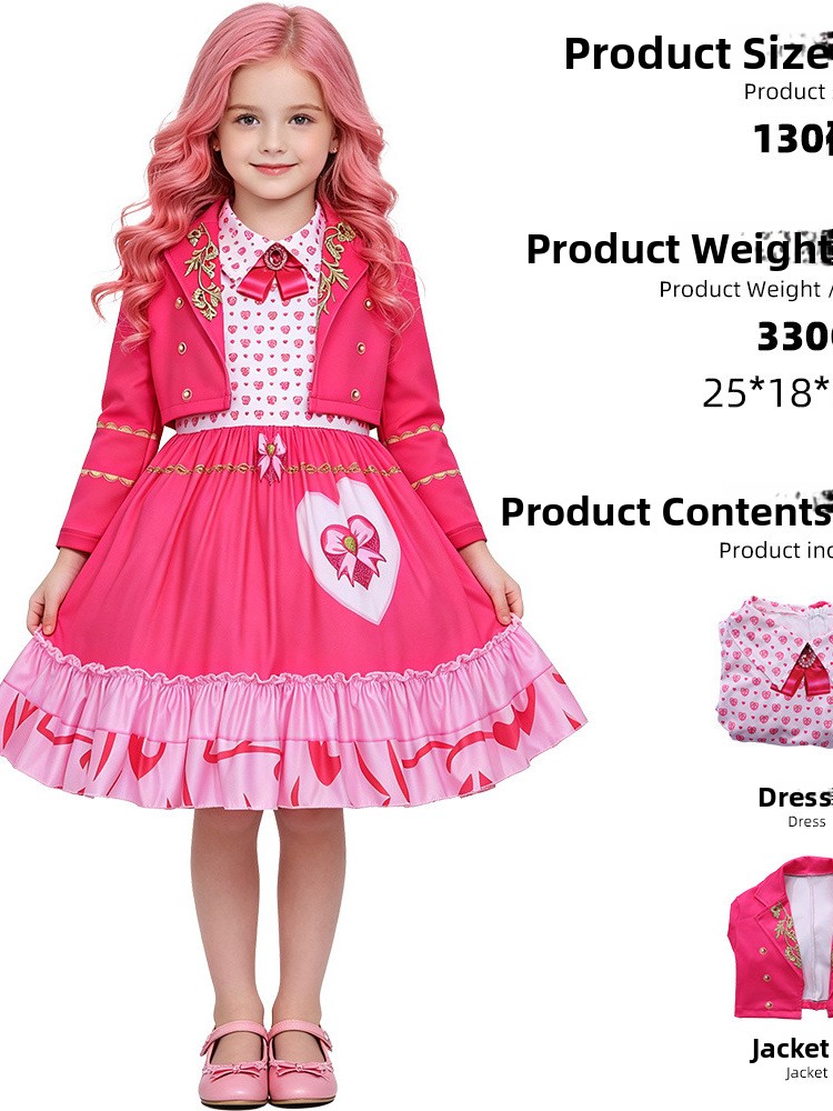 Ethnic Fashion Online - 新作ピンクガウンコスプレパフォーマンスコスチュームステージレッドドレスエスニックファッション婦人服ポリエステル素材オンライン限定
