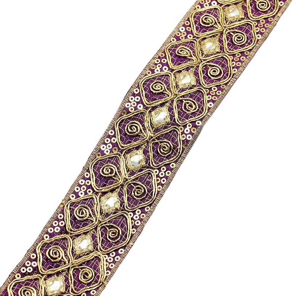 幅4.5cmの刺繍入りレースウェビング、10ヤード、手作りエ - Ethnic Clothing & Online Fashion Store Khaadi Pk のレビューと価格