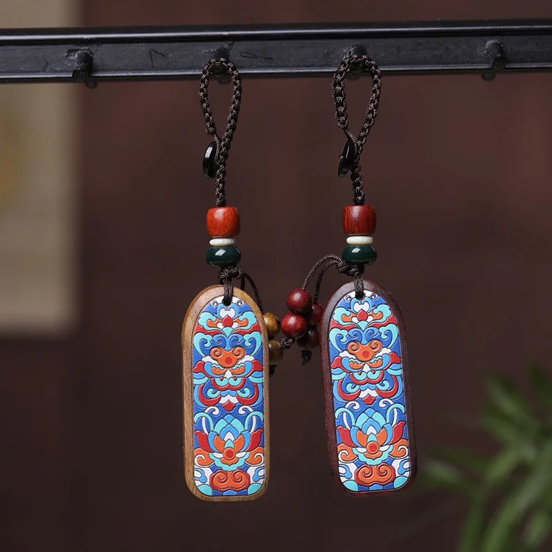 天然サンダルウッドの絵のキーホルダー,エスニックな目覚めのラ - Ethnic Fashion Meaning のレビューと価格