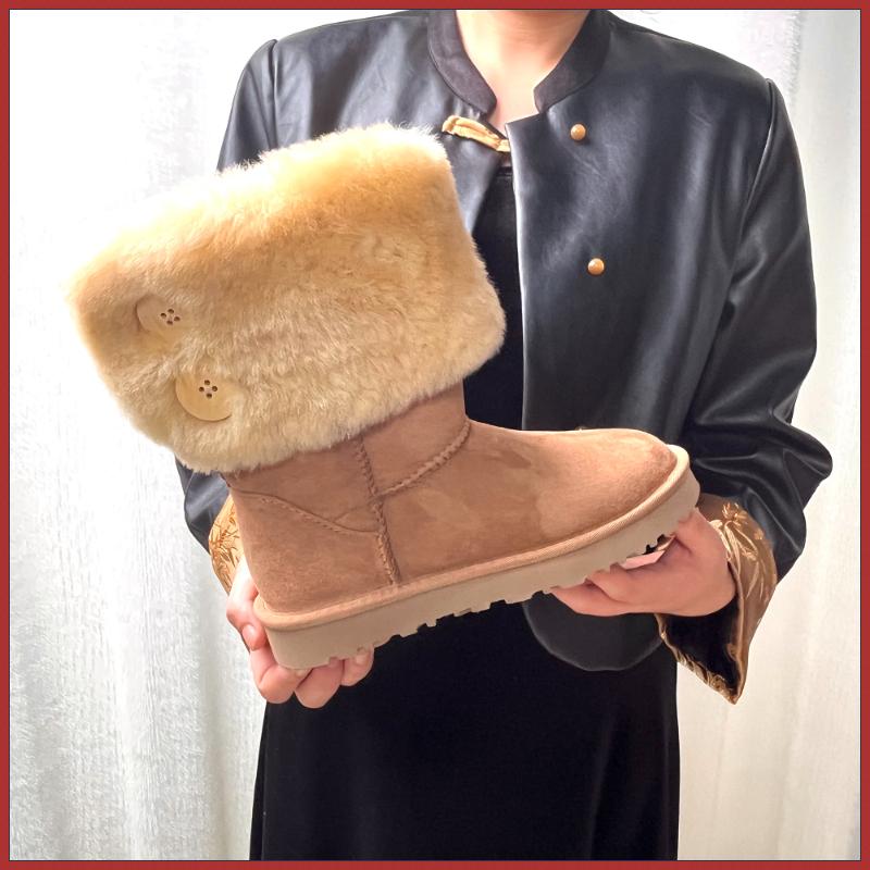 女性用にカスタマイズされたスノーブーツ,本革と毛皮が裏打ちさ - Ethnic Fashion Online のレビューと価格