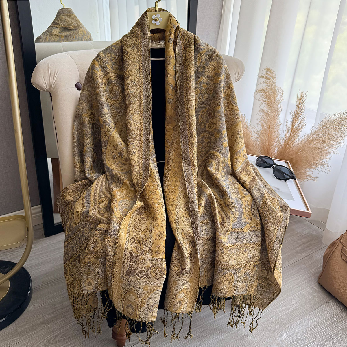 2025 タッセルブランケットデザイン エスニック風 厚手パ - Ethnic Fashion Designers のレビューと価格