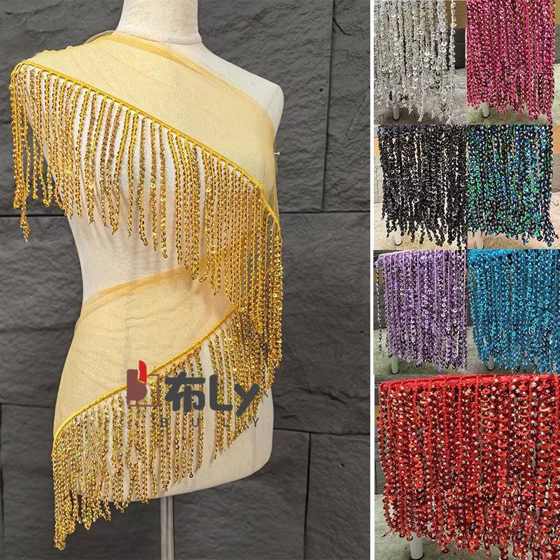 15cmビーズスパンコールタッセルフリンジ、エスニック刺繍ト - Ethnic Fashion Designers のレビューと価格