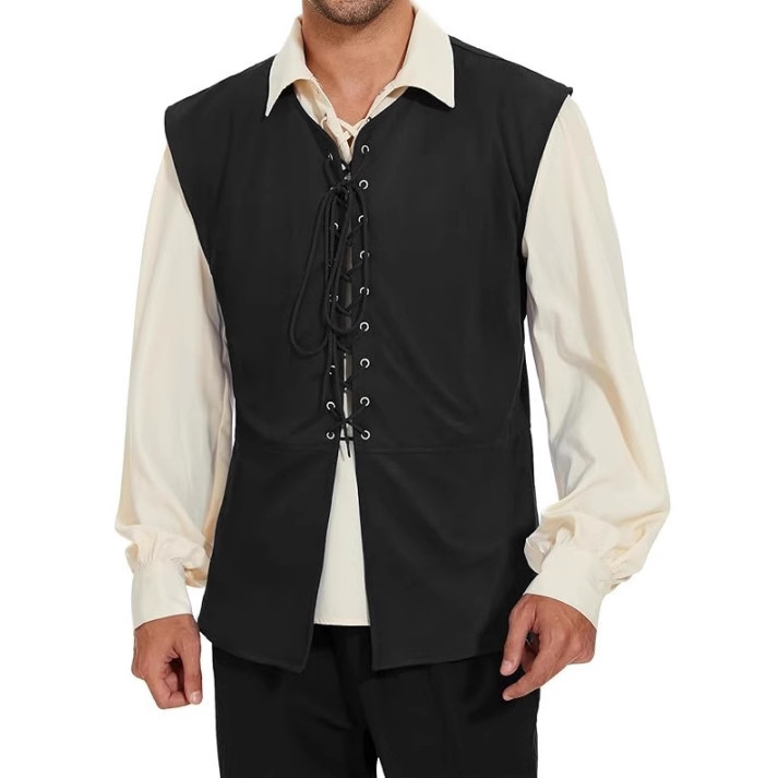 中世ルネサンス海賊ゴシックスチームパンクレースアップベスト  - Ethnic Wear のレビューと価格